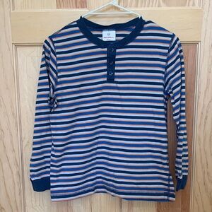 Hanna Andersson Striped Long-Sleeve Henley Top  sz 150